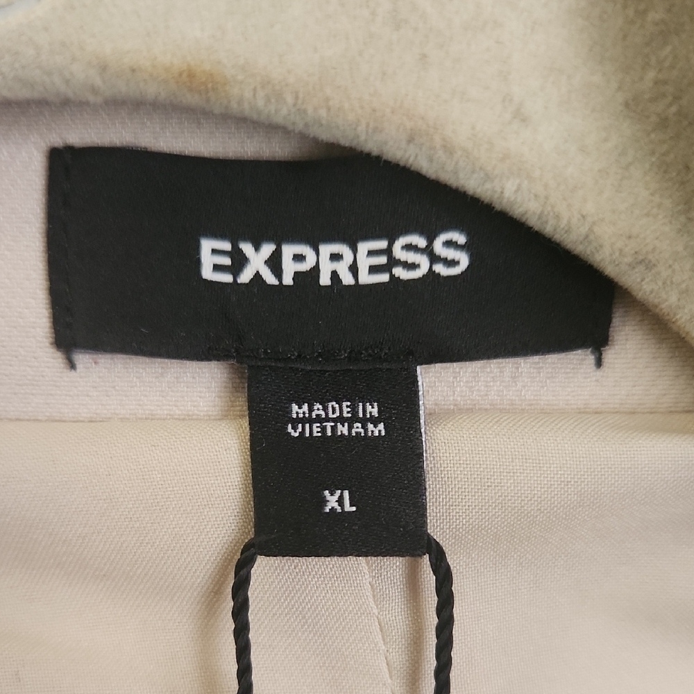 Express Beige Double-Breasted Blazer - Picture 2 of 9